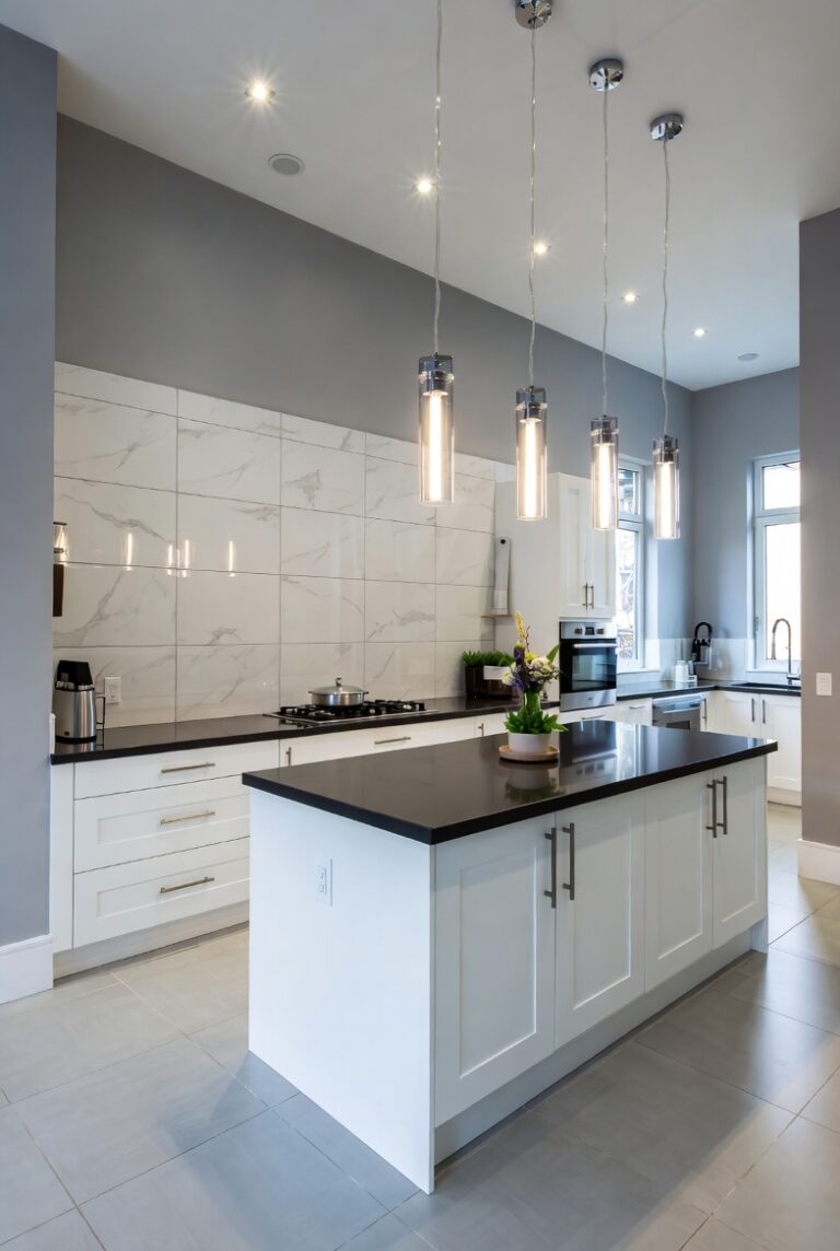 White shaker cabinets with a clean contemporary profile
