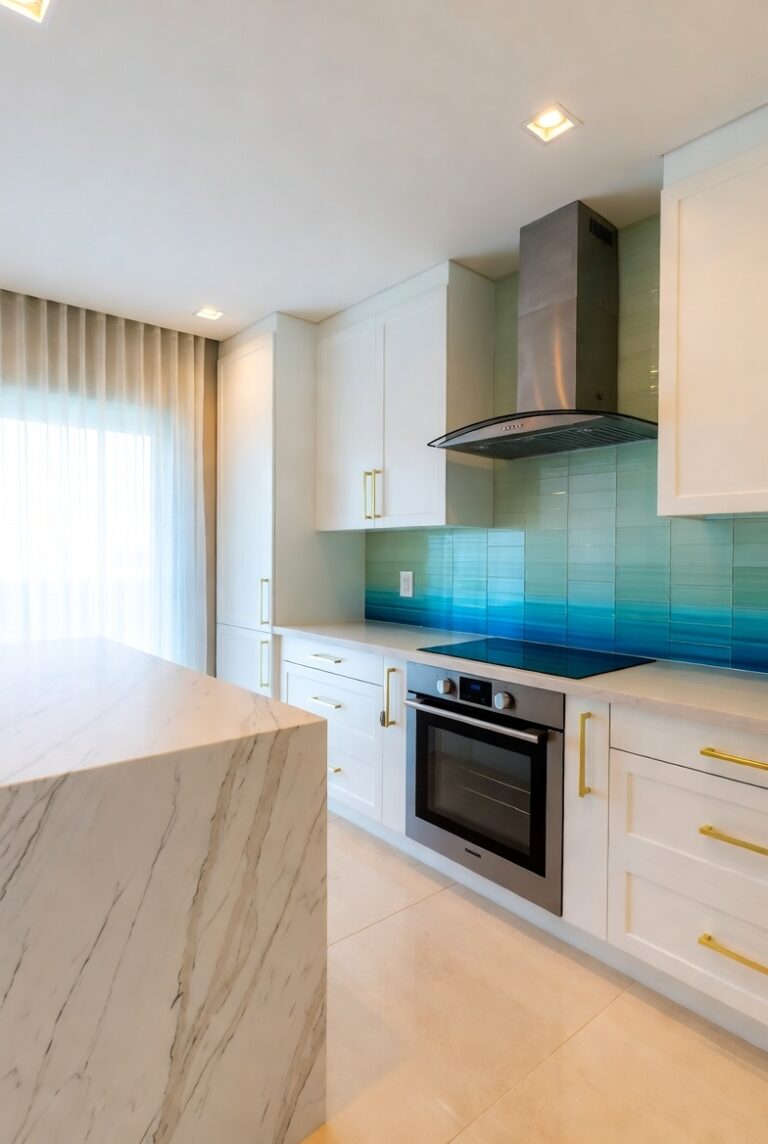 Premium white cabinetry with detailed inset doors